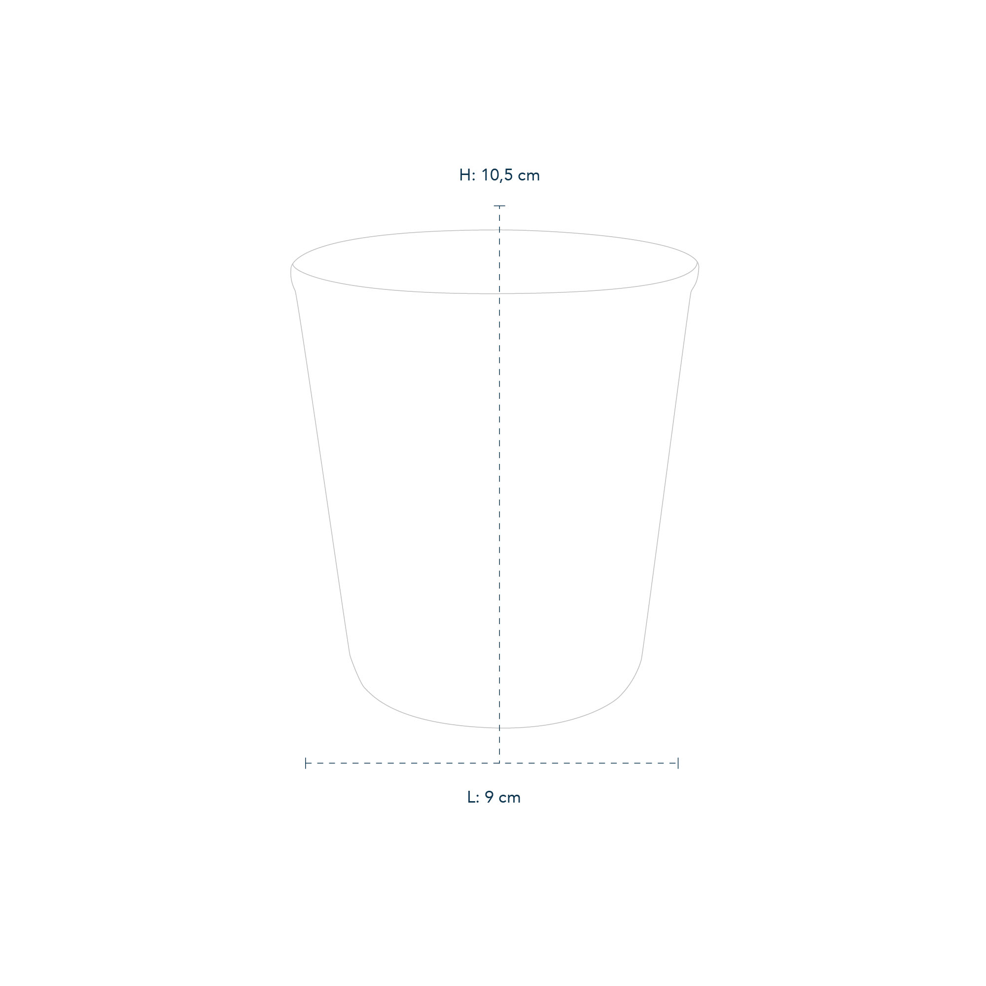 Line drawing of 1024749 Blue Fluted Plain  Thermal mug  29CL